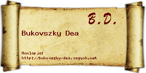 Bukovszky Dea névjegykártya